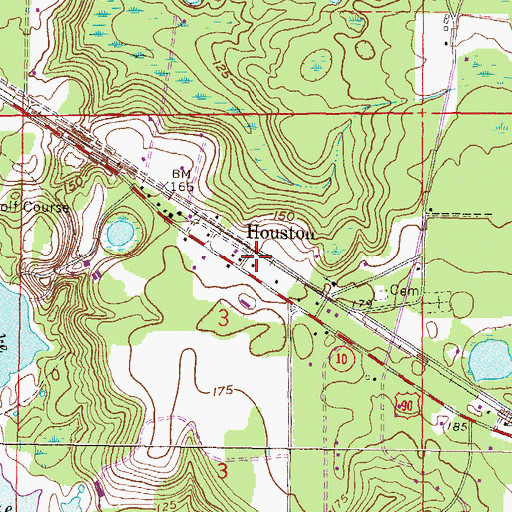 Topographic Map of Houston, FL