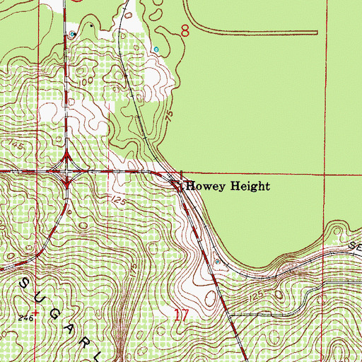 Topographic Map of Howey Height, FL