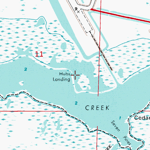 Topographic Map of Hubs Landing, FL