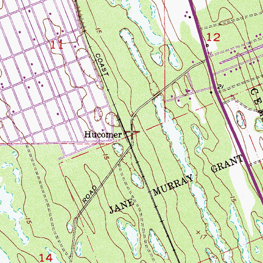 Topographic Map of Hucomer, FL