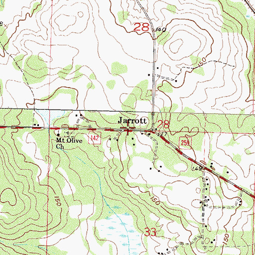 Topographic Map of Jarrett, FL