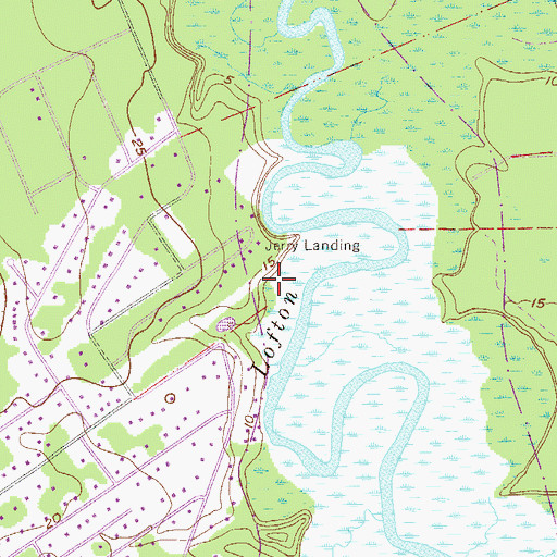 Topographic Map of Jerry Landing, FL