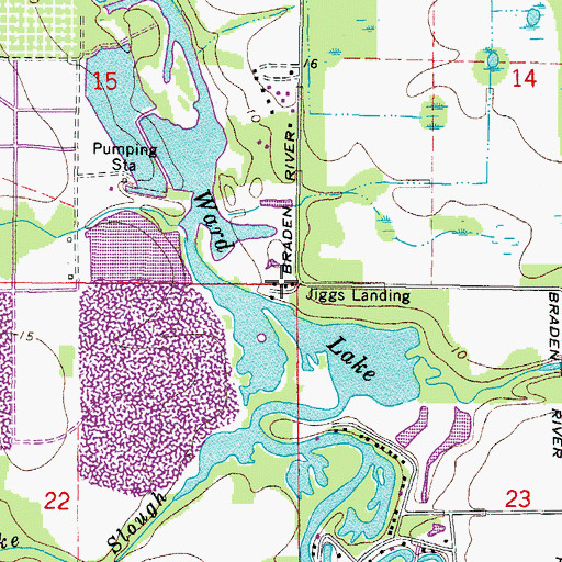 Topographic Map of Jiggs Landing, FL