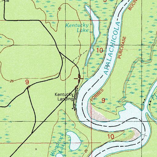 Topographic Map of Kentucky Landing, FL