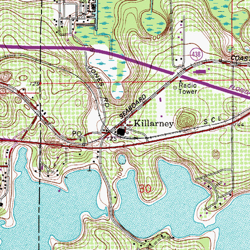 Topographic Map of Killarney, FL