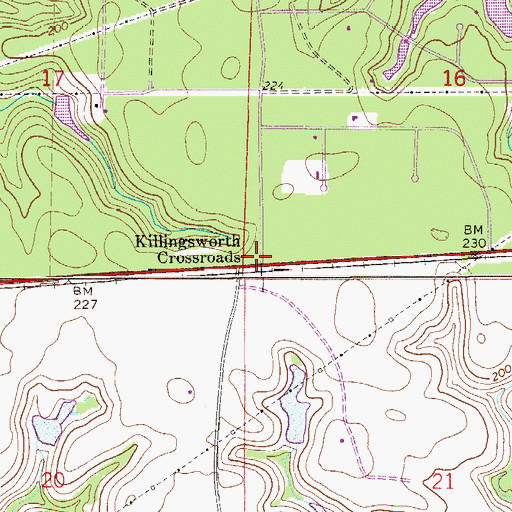Topographic Map of Killingsworth Crossroads, FL