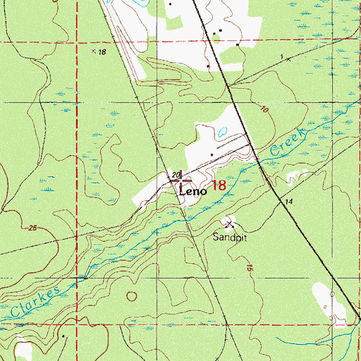 Topographic Map of Leno, FL