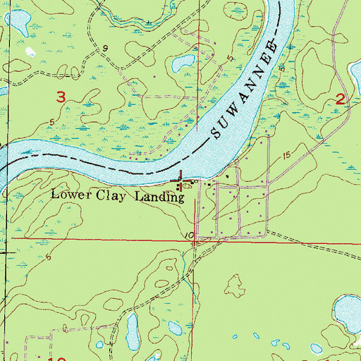 Topographic Map of Lower Clay Landing, FL