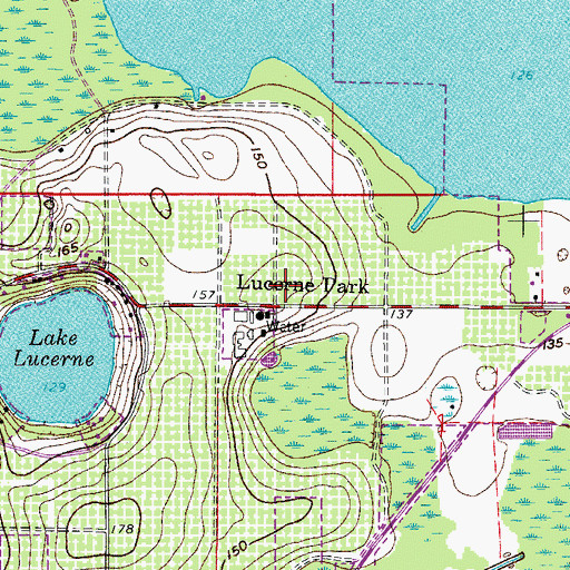 Topographic Map of Lucerne Park, FL