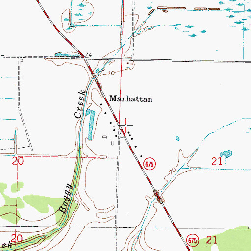 Topographic Map of Manhattan, FL
