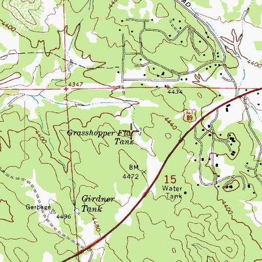 Topographic Map of Grasshopper Flat Tank, AZ