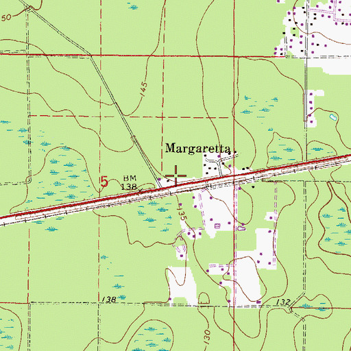 Topographic Map of Margaretta, FL
