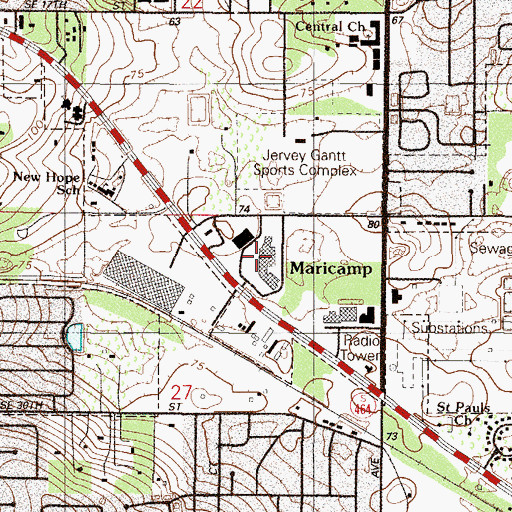 Topographic Map of Maricamp, FL