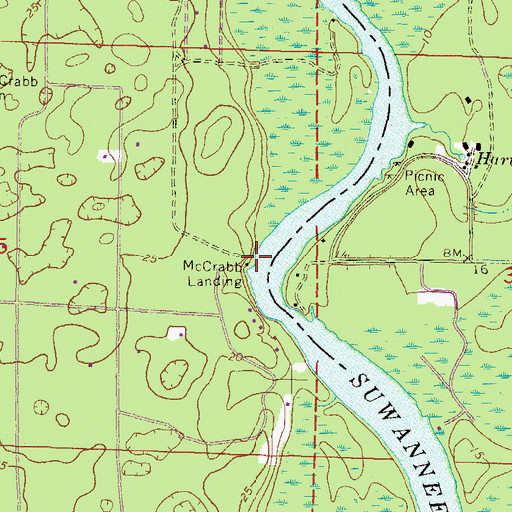 Topographic Map of McCrabb Landing, FL