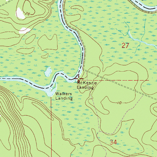 Topographic Map of McKenzie Landing, FL