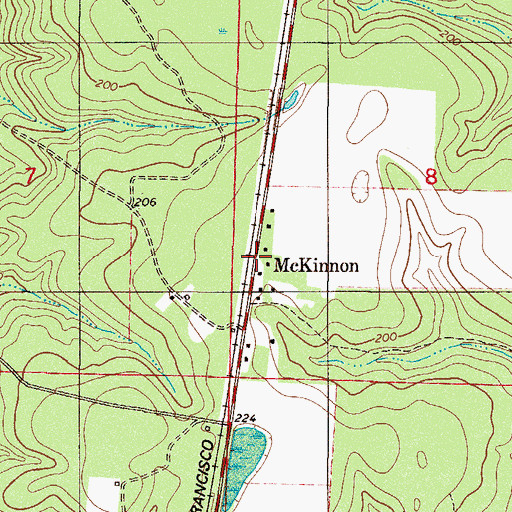 Topographic Map of McKinnon, FL