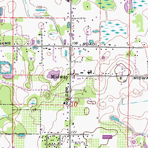 Topographic Map of Midway, FL