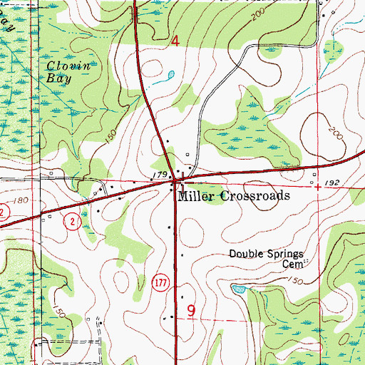 Topographic Map of Miller Crossroads, FL