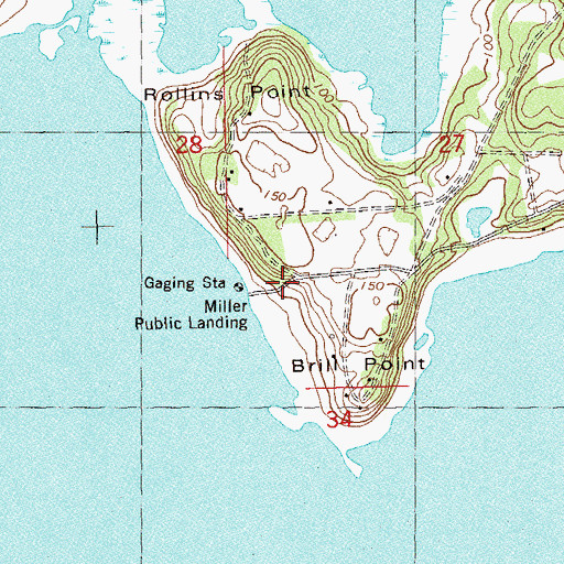 Topographic Map of Millers Public Landing, FL