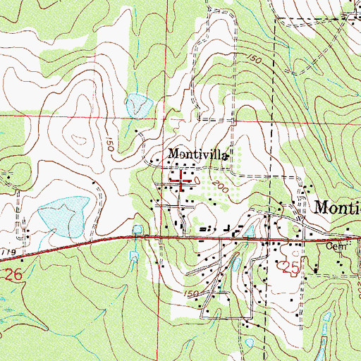 Topographic Map of Montivilla, FL