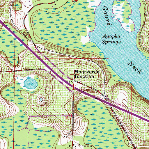 Topographic Map of Montverde Junction, FL