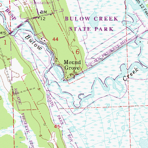 Topographic Map of Mound Grove, FL