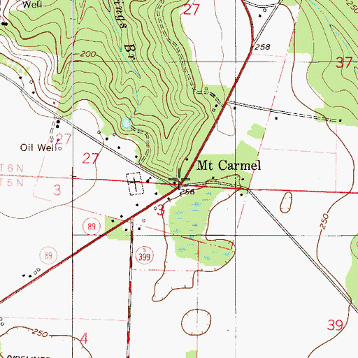 Topographic Map of Mount Carmel, FL