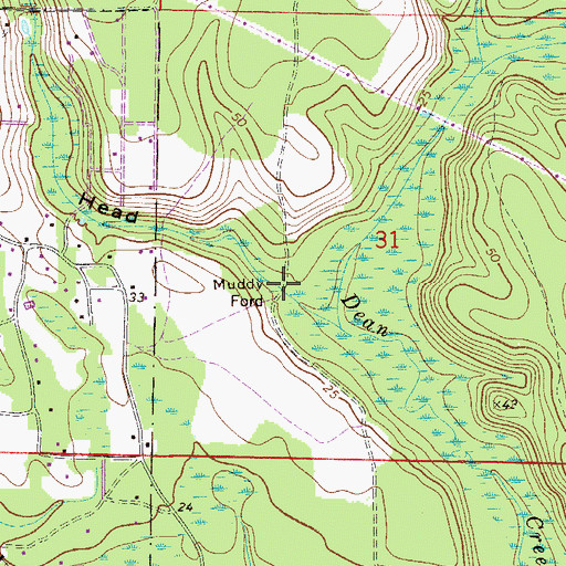 Topographic Map of Muddy Ford, FL