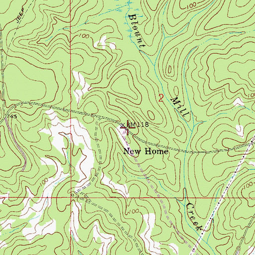 Topographic Map of New Home, FL