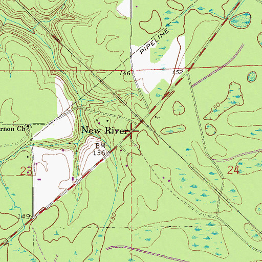 Topographic Map of New River, FL