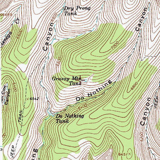 Topographic Map of Grassy Mountain Tank, AZ