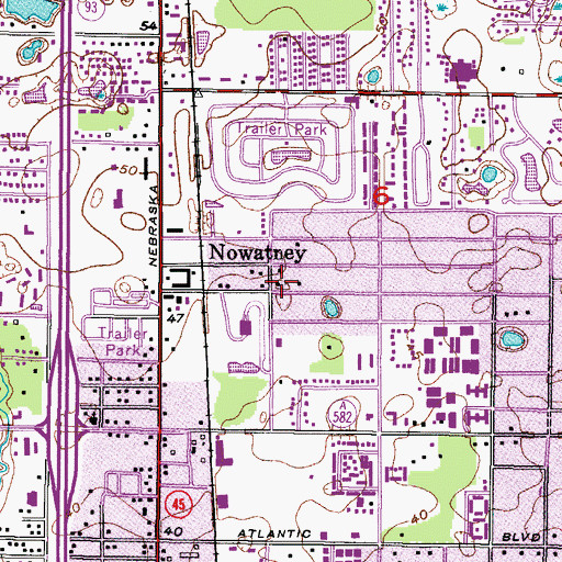 Topographic Map of Nowatney, FL