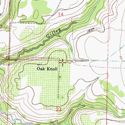 Topographic Map of Oak Knoll, FL
