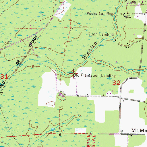 Topographic Map of Old Plantation Landing, FL