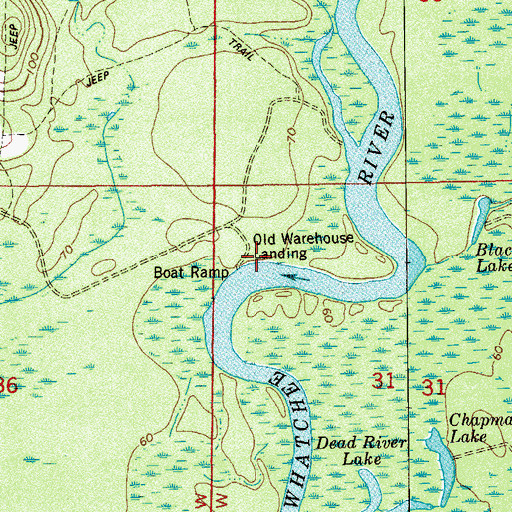 Topographic Map of Old Warehouse Landing, FL