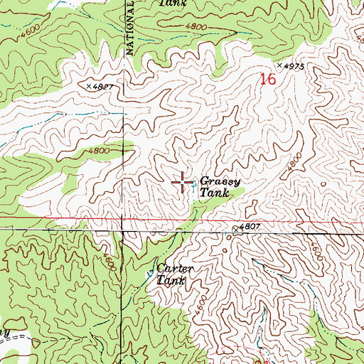 Topographic Map of Grassy Tank, AZ