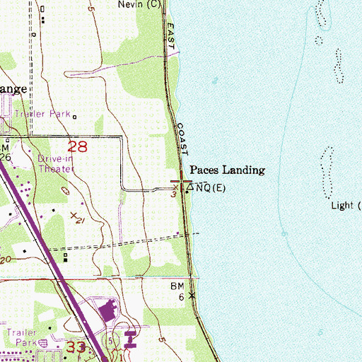 Topographic Map of Paces Landing, FL