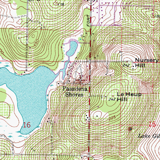 Topographic Map of Pasadena Shores, FL