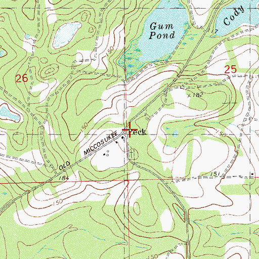 Topographic Map of Peck, FL