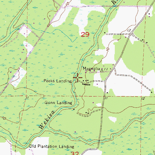 Topographic Map of Peeks Landing, FL