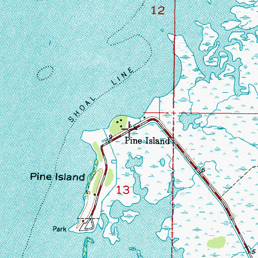 Topographic Map of Pine Island, FL