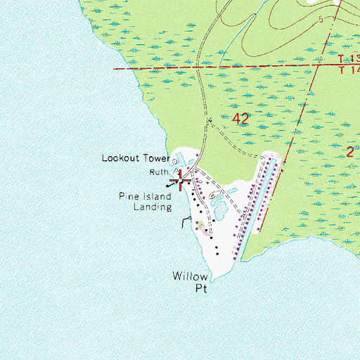 Topographic Map of Pine Island Landing, FL