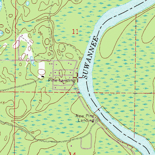 Topographic Map of Pine Landing, FL