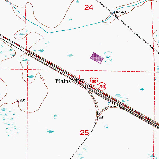 Topographic Map of Plains, FL