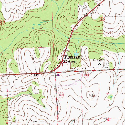Topographic Map of Pleasant Grove, FL