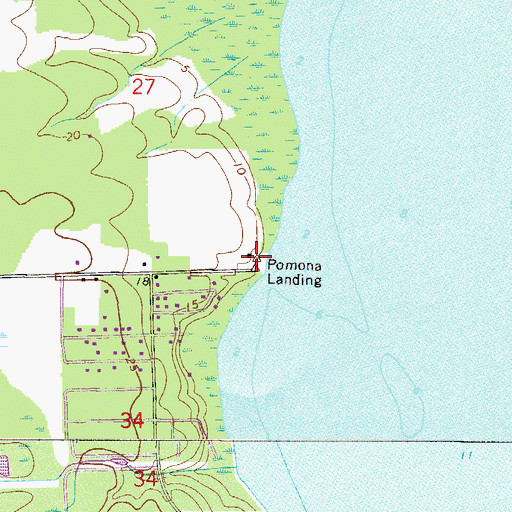 Topographic Map of Pomona Landing, FL