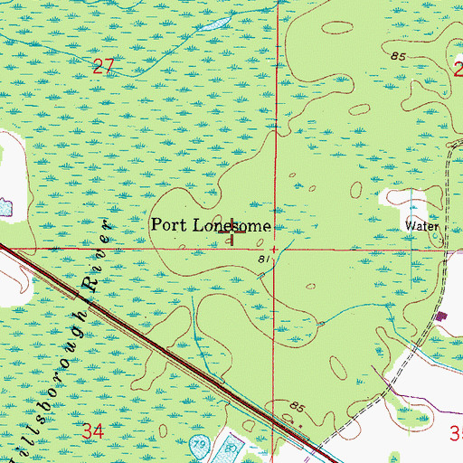 Topographic Map of Port Lonesome, FL
