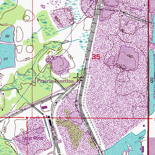 Topographic Map of Prairie Junction, FL