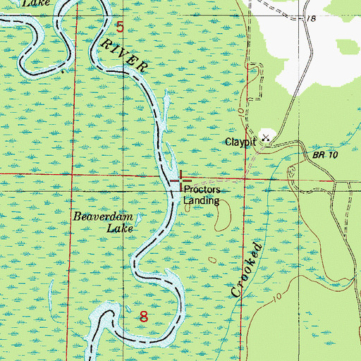 Topographic Map of Proctors Landing, FL