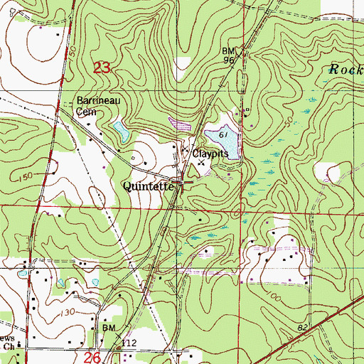 Topographic Map of Quintette, FL